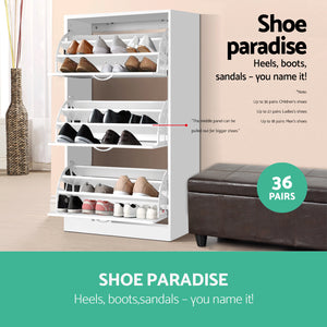 Shoe Cabinet Unit 3 Tier Storage Adjustable Shelves Hallway Bedroom - Afterpay - Zip Pay - Dodosales -