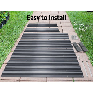 2x Galvanised Raised Garden Bed Garden Planter Pot 210cm x 90cm Grey - Afterpay - Zip Pay - Dodosales -
