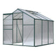 Polycarbonate Aluminium Greenhouse Poly Green Hot Shade House Garden Shed 1.9x1.9M