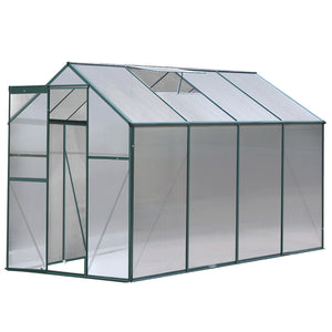 Polycarbonate Aluminium Greenhouse Poly Green Hot Shade House Garden Shed 2.52x1.9M