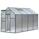 Polycarbonate Aluminium Greenhouse Poly Green Hot Shade House Garden Shed 2.52x1.9M