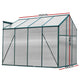 Polycarbonate Aluminium Greenhouse Poly Green Hot Shade House Garden Shed 2.52x1.9M