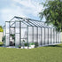 Aluminium Greenhouse Polycarbonate Green House Garden Shed Nursery House 6.3 x 2.4m