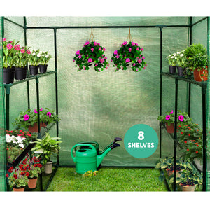 Greenhouse Tunnel Green Hot House Garden Shed Storage Plant Shelves