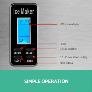 3.2L Portable Ice Cube Maker Machine Benchtop Counter Silver