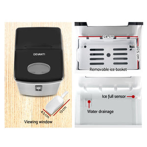 3.2L Portable Ice Cube Maker Machine Benchtop Counter Silver