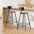 2x Vintage Bar Stools Retro Pine Wood Metal Frame High Chair