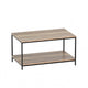 Metal Frame Coffee Table Wooden Rustic Open Shelf Industrial Style