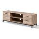 TV Cabinet Entertainment Unit Stand Industrial Wooden Metal Frame 132cm Oak Colour - Afterpay - Zip Pay - Dodosales -