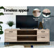 TV Cabinet Entertainment Unit Stand Industrial Wooden Metal Frame 132cm Oak Colour - Afterpay - Zip Pay - Dodosales -