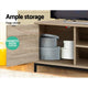 TV Cabinet Entertainment Unit Stand Industrial Wooden Metal Frame 132cm Oak Colour - Afterpay - Zip Pay - Dodosales -