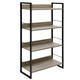 Book Shelf Display Unit Shelves Wood Metal Stand Hollow Storage