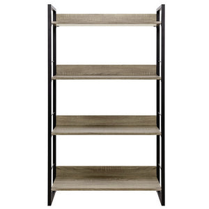 Book Shelf Display Unit Shelves Wood Metal Stand Hollow Storage