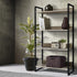 Book Shelf Display Unit Shelves Wood Metal Stand Hollow Storage