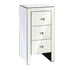 Mirrored Bedside Table With Drawers Nightstand Furniture Mirror Glass Silver Assembled