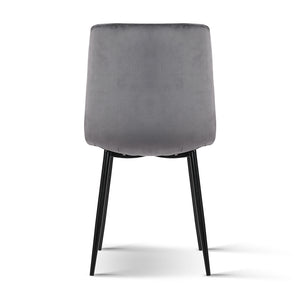 4x Dining Chairs Soft Velvet Set Of Chair Modern Seat Cafe Home- Grey