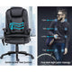 Black PU Leather Chair 8 Point Massage Contoured Backrest Office Chair