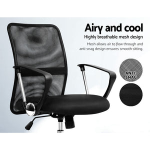 Office Chair Gaming Seat Computer Mesh Chairs Executive Mid Back Black