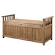 Outdoor Storage Box Garden Bench Patio Wooden Chest Slat Design Brown - Afterpay - Zip Pay - Dodosales -