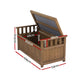 Outdoor Storage Box Garden Bench Patio Wooden Chest Slat Design Brown - Afterpay - Zip Pay - Dodosales -