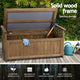 Outdoor Storage Box Garden Bench Patio Wooden Chest Slat Design Brown - Afterpay - Zip Pay - Dodosales -