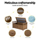 Outdoor Storage Box Garden Bench Patio Wooden Chest Slat Design Brown - Afterpay - Zip Pay - Dodosales -