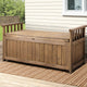 Outdoor Storage Box Garden Bench Patio Wooden Chest Slat Design Brown - Afterpay - Zip Pay - Dodosales -
