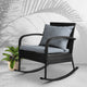 Outdoor Rattan Rocking Chair Wicker Garden Patio Lounge Setting Furniture Black - Afterpay - Zip Pay - Dodosales -
