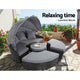 PE Wicker Daybed Sun Lounge Setting Pool Chair Sofa Bed Lounger Outdoor Furniture