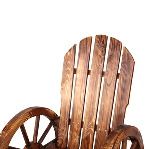 Outdoor Rocking Armchair Wooden Wagon Chair Garden Rustic Look Decor Patio - Afterpay - Zip Pay - Dodosales -
