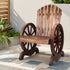 Outdoor Wooden Wagon Chair Garden Rustic Look Decor Armchair Patio