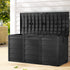 290L Outdoor Storage Box Bench Seat Toy Tool Shed Chest Rust Free -  All Black