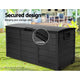 290L Outdoor Storage Box Bench Seat Toy Tool Shed Chest Rust Free -  All Black - Afterpay - Zip Pay - Dodosales -