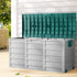 290L Outdoor Storage Box Bench Seat Toy Tool Shed Chest Rust Free - Green
