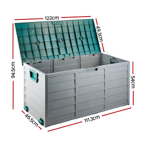 290L Outdoor Storage Box Bench Seat Toy Tool Shed Chest Rust Free - Green - Afterpay - Zip Pay - Dodosales -