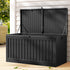 270L Outdoor Storage Box Bench Seat Toy Tool Shed Chest Black