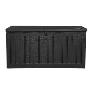 270L Outdoor Storage Box Bench Seat Toy Tool Shed Chest Black