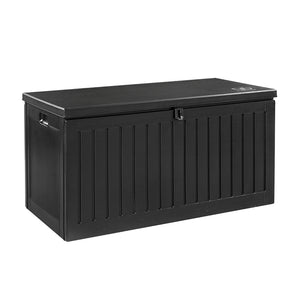 270L Outdoor Storage Box Bench Seat Toy Tool Shed Chest Black