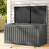 270L Outdoor Storage Box Bench Seat Toy Tool Shed Chest Dark Grey