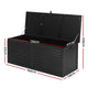 390L Outdoor Storage Box Bench Seat Toy Tool Shed Chest Rust Free Black