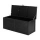 390L Outdoor Storage Box Bench Seat Toy Tool Shed Chest Rust Free Black
