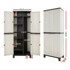 Outdoor Tall Adjustable Cupboard Cabinet Storage Unit Small Shed 173cm - Afterpay - Zip Pay - Dodosales -