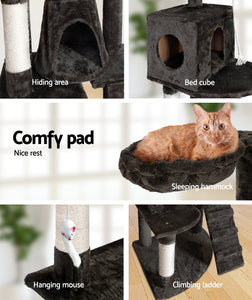 Multi Level Cat Scratching Post Cat Tree Pole Perch Climb Bed Cube Ladder Cat Tower