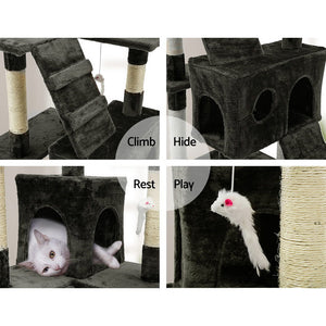 180cm Multi Level Cat Scratching Post Cat Tree Pole Perch Climb Bed Cube Ladder Cat Tower