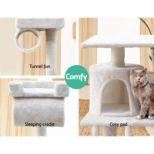 Cat Scratching Post Sisal Poles Tree Perch Climb Kitten Beige