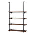 4 Level DIY Wooden Industrial Wall Pipe Shelf Rustic Floating Decor Bookshelf Shelving
