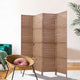 4 Panel Privacy Screen Room Divider Folding Partition Stand Home Office Rattan
