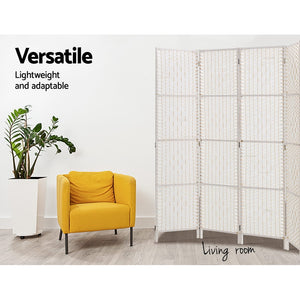 4 Panel Room Divider Screen Privacy Timber Foldable Dividers Stand White