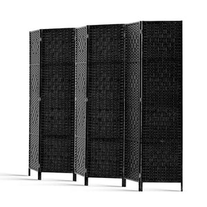 6 Panel Room Divider Screen Privacy Timber Foldable Dividers Stand Black - Afterpay - Zip Pay - Dodosales -