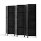 6 Panel Room Divider Screen Privacy Timber Foldable Dividers Stand Black - Afterpay - Zip Pay - Dodosales -